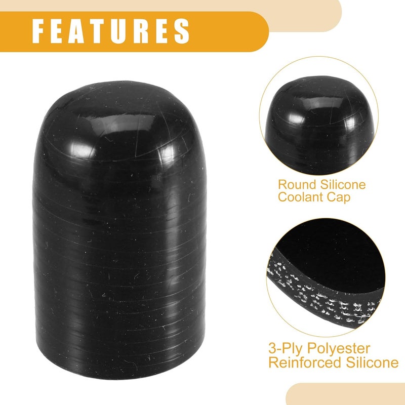 Partuto 1Pc 32mm 1.26" ID Universal Silicone Coolant Cap Intake Vacuum Hose End Plug - Car for Coolant Heater Bypass Vacuum Water Port - Silicone Black - Image 5